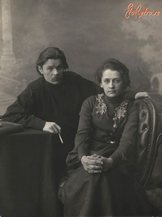 Ретро знаменитости - А.М. Горький с женой. Нижний Новгород.