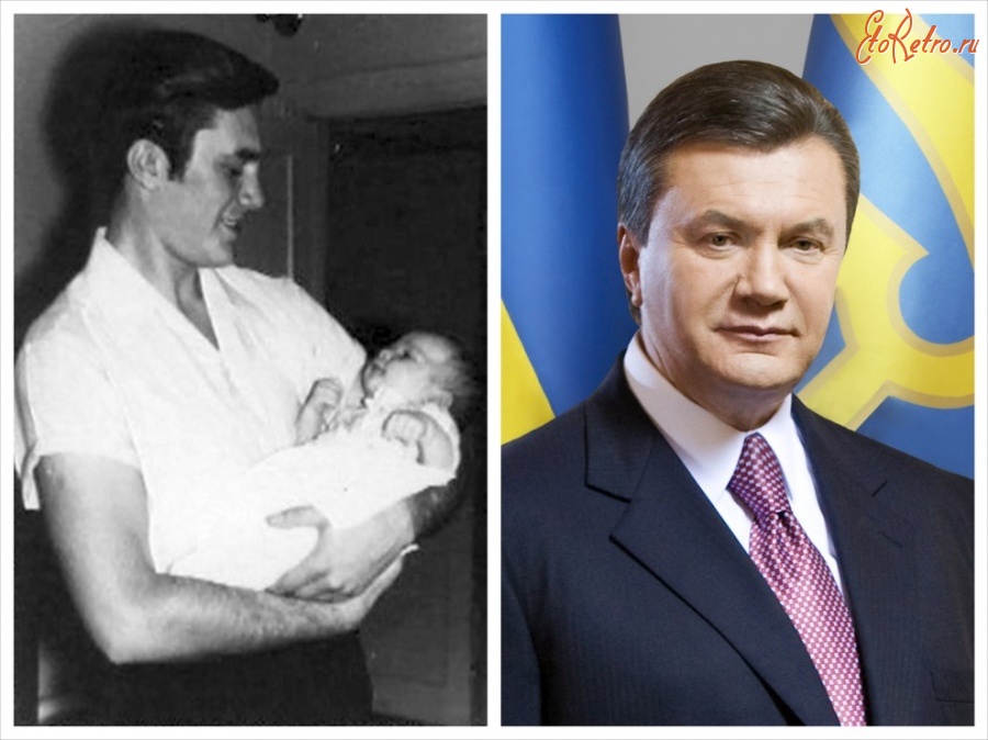 Ретро знаменитости - Какими были политики в молодости.  Президент Украины Виктор Янукович с сыном