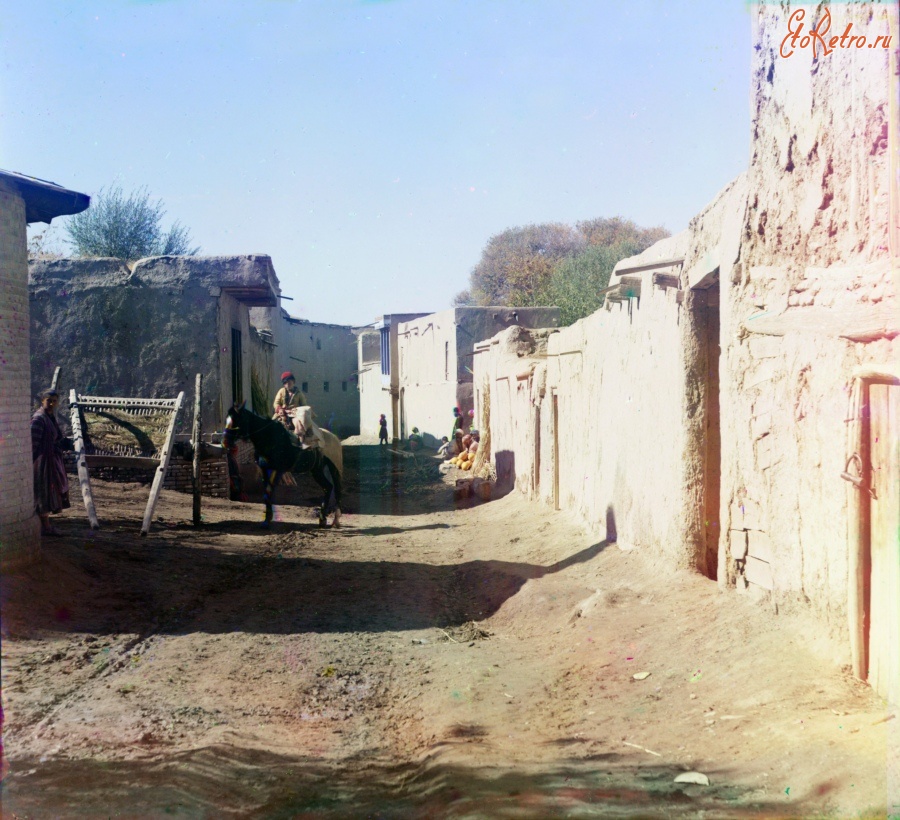 Узбекистан - Улица в старом Самарканде, 1911