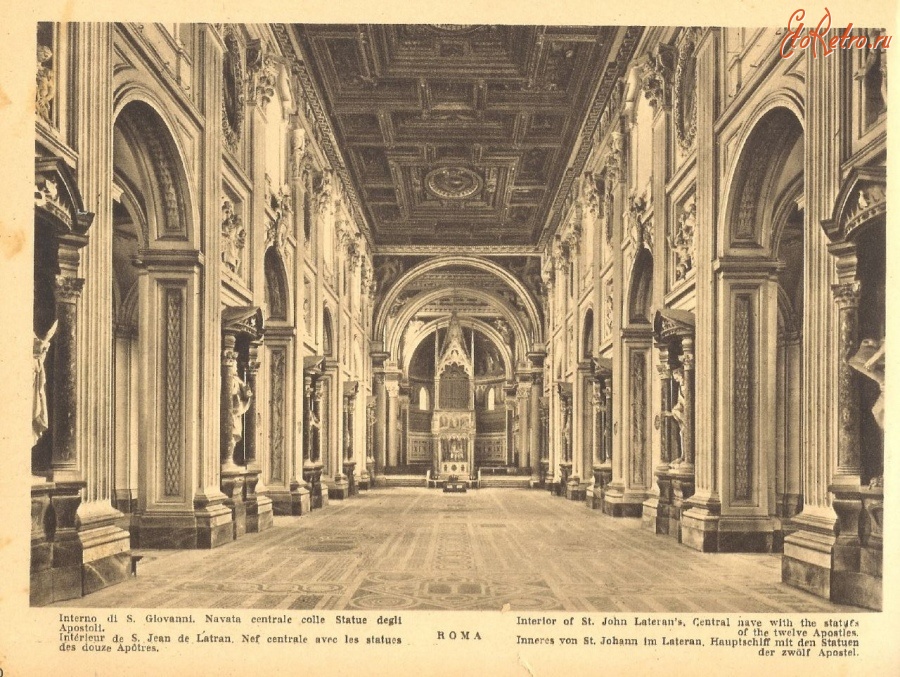 Рим - San Giovanni in Laterano Interior old Италия , Лацио , Провинция Рим , Рим