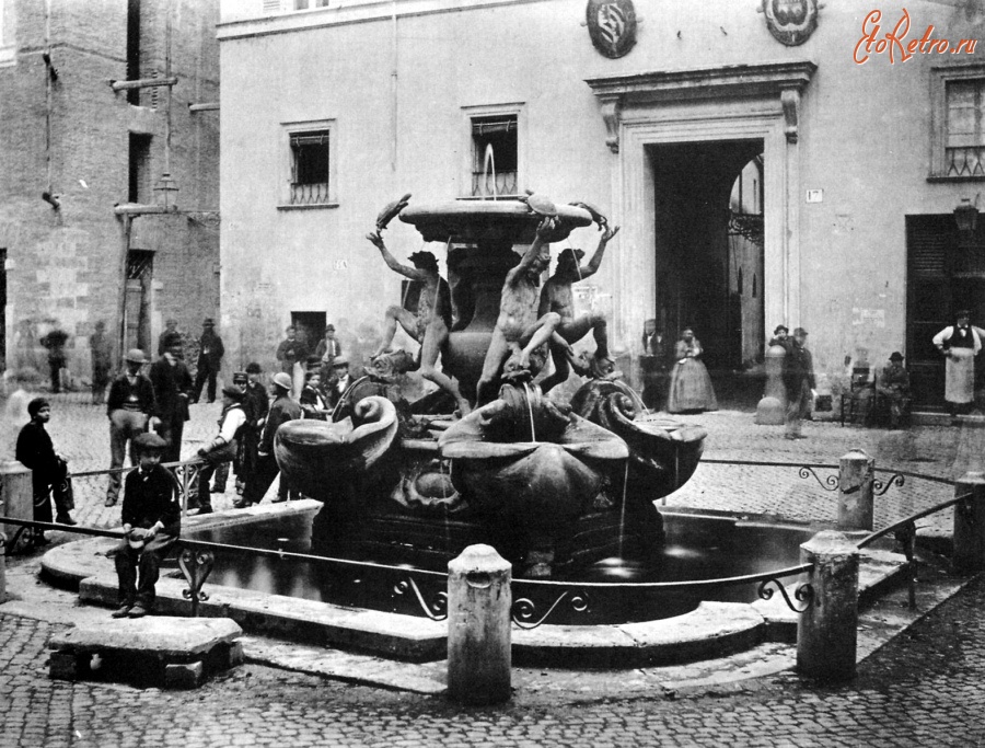 Рим - Piazza Mattei с фонтаном Tartarughe Италия , Лацио , Провинция Рим , Рим