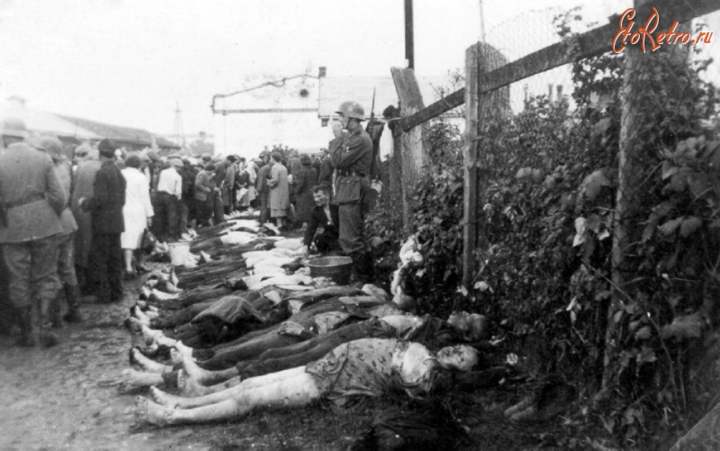 Краков - Тела убитых евреев на одной из улиц Краковского гетто