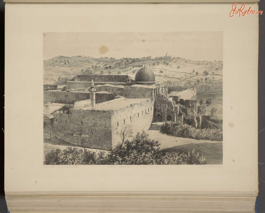 Израиль - Западный вид мечети Аль-Акса, 1864