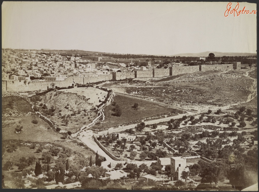 Израиль - Вид на Иерусалим и каменную стену, 1878
