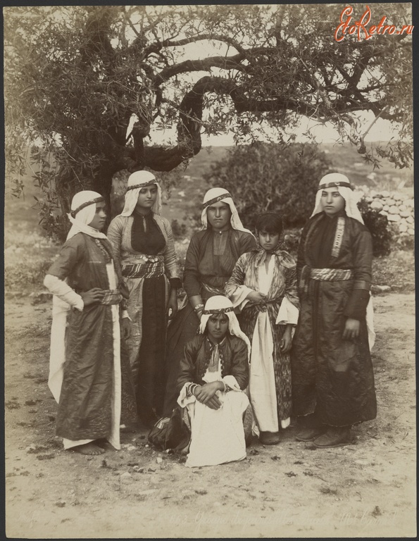Израиль - Друзские девушки под оливой на горе Кармель, 1867-1870