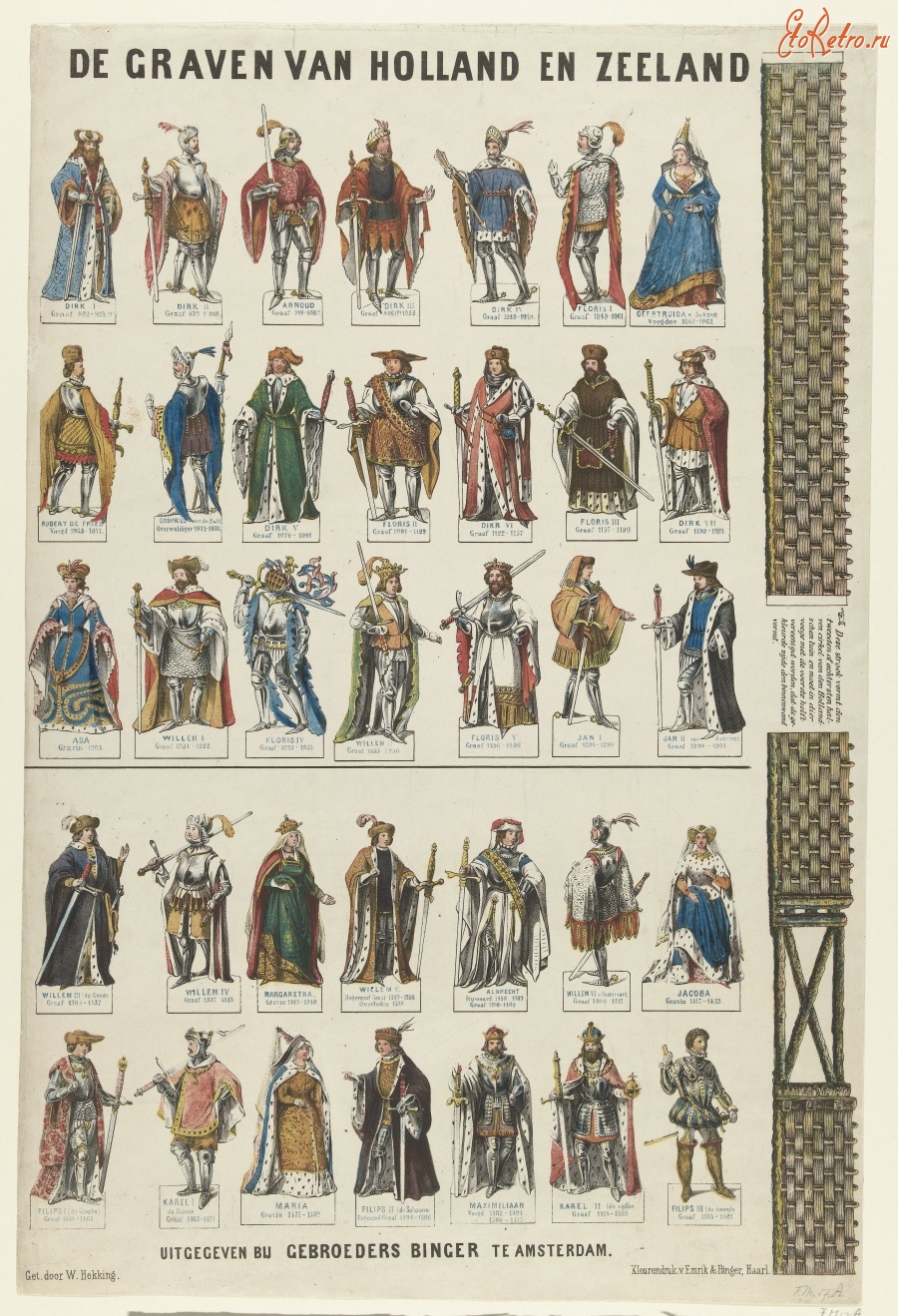 Нидерланды - Поимённый список графов Голландии и Зеландии, 922-1581