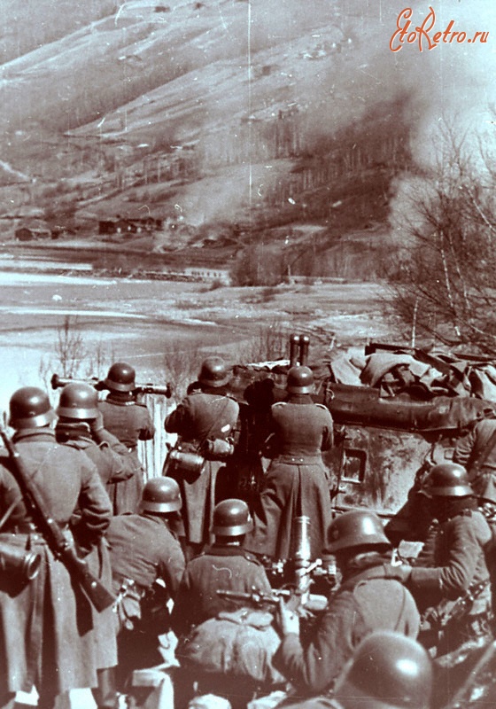 Норвегия - Боевая позиция немецких солдат у Тронхейма (Drontheim)