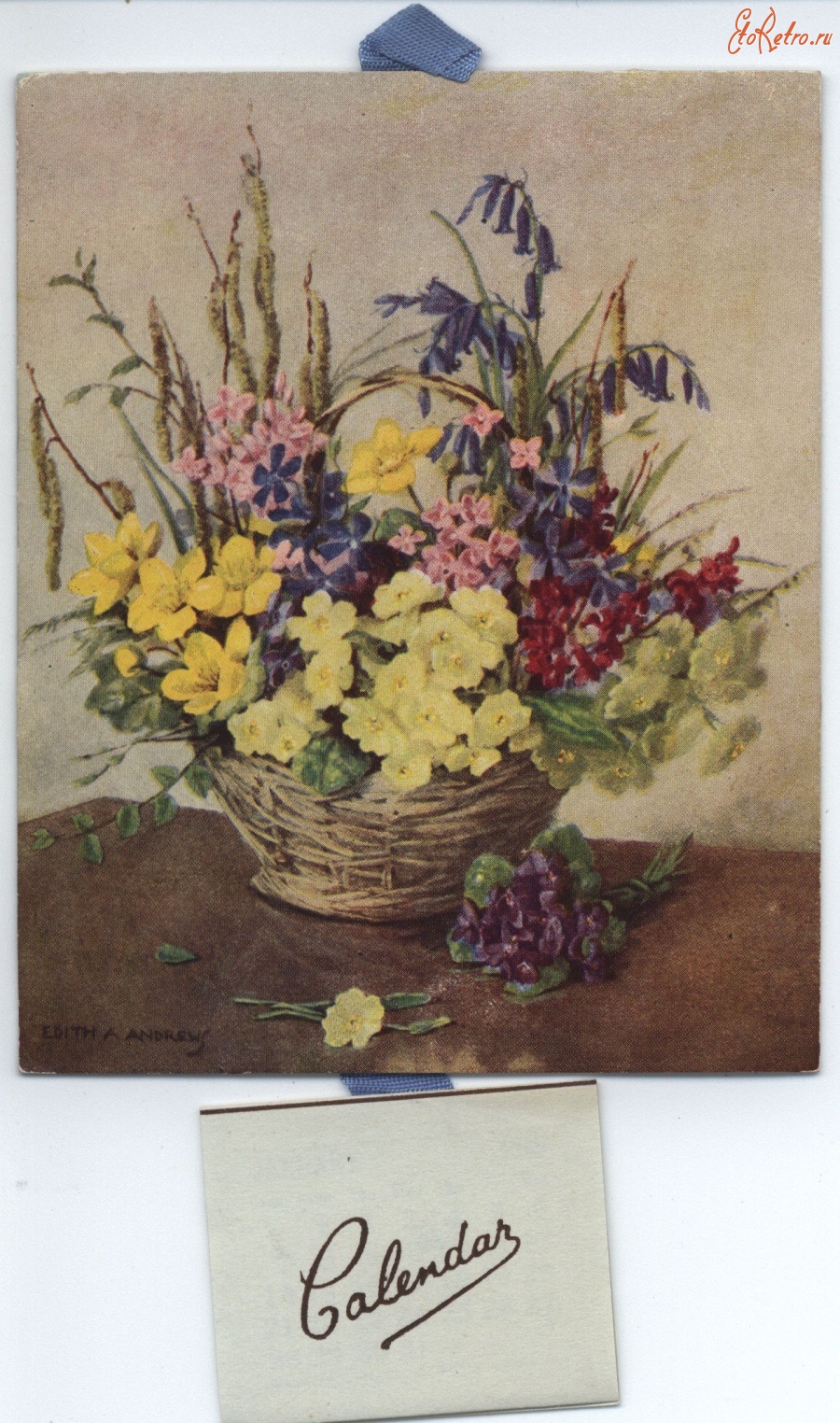 Пресса - Цветы в плетёной корзине на столе
