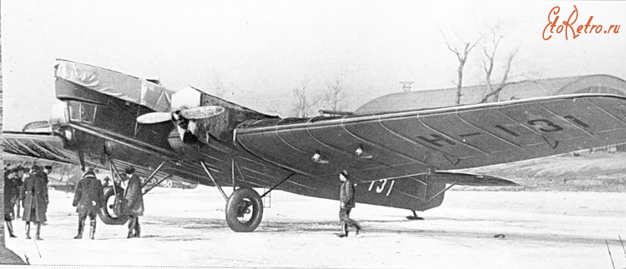 Авиация - Пассажирский самолет АНТ-4 номер Н-131 на Енисейской авиалинии. 1937 год.