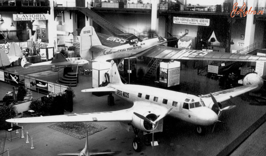 Авиация - АНТ-25 и АНТ-35 на XV Парижской выставке, ноябрь 1936 года.