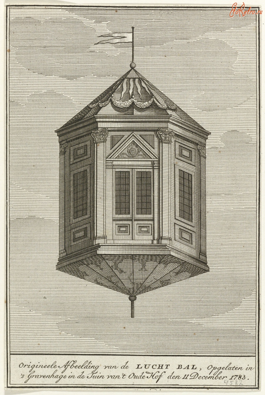 Авиация - Оригинальный образ воздушного шара в виде дома, 1783