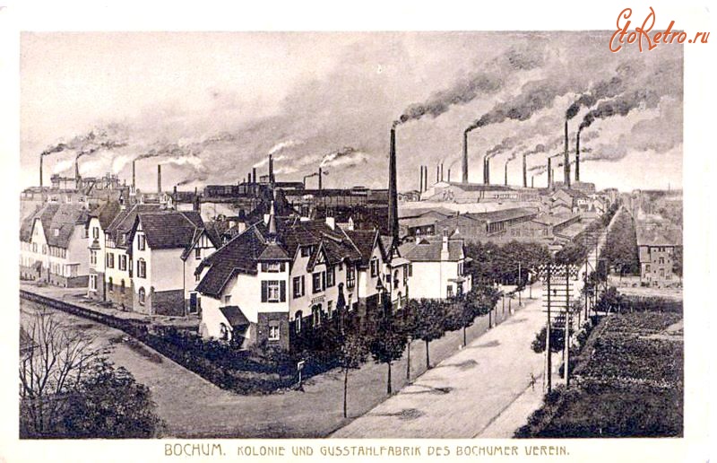Бохум - Колония и сталелитейный завод.1908 г.