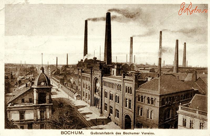 Бохум - Сталелитейный завод 1908 г.