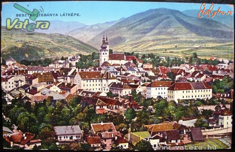 Словакия - Банська Бистриця. Загальний вид центральної частини міста.