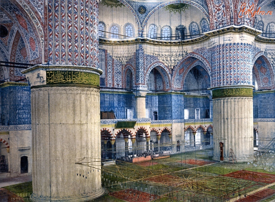 Турция - Мечеть Султан Ahmet. Интерьер,Mosque of Sultan Ahmet I, interior, Constantinople,