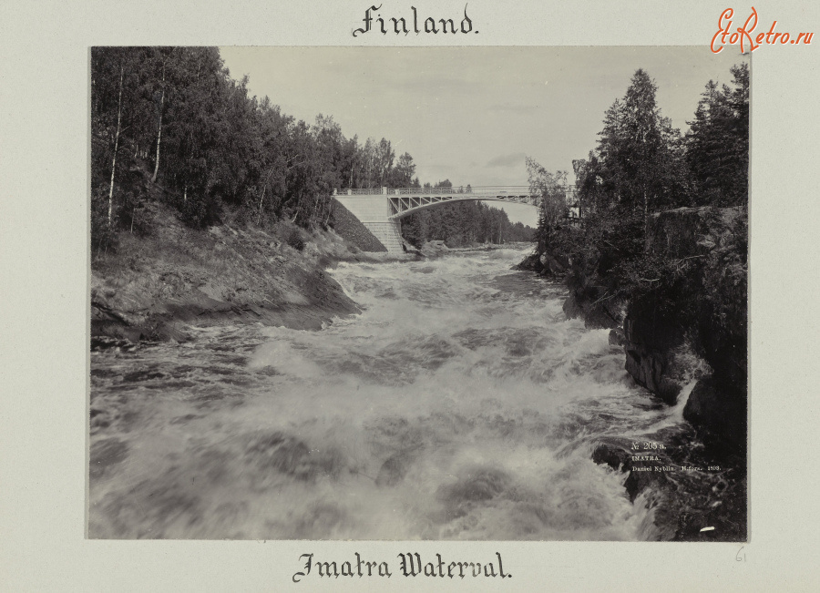 Финляндия - Пороги Иматры с видом на мост в Финляндии