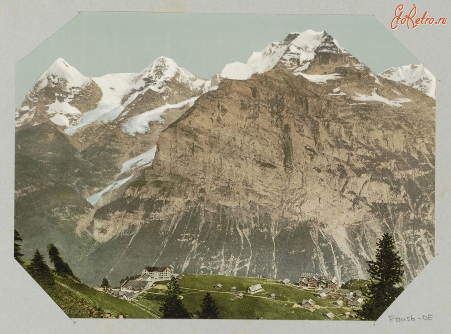 Швейцария - Взгляд на Муррен, массив Юнгфрау, Менх и Эйгер