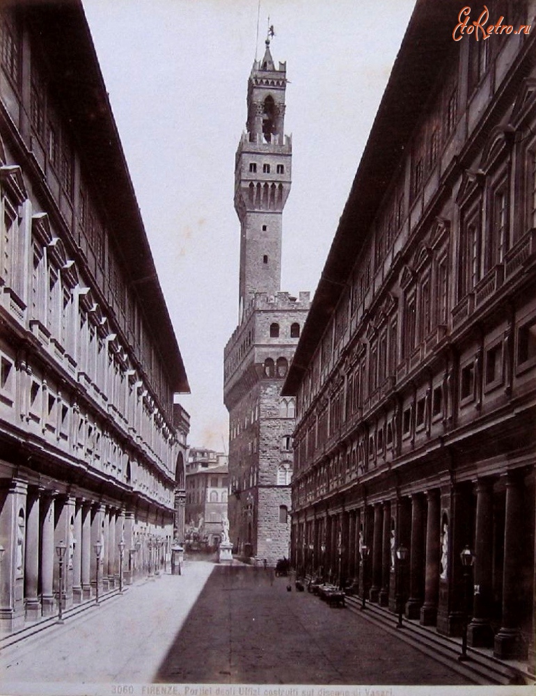 Флоренция - Firenze - Portici degli Uffizi costruiti sul disegno del Vasari
