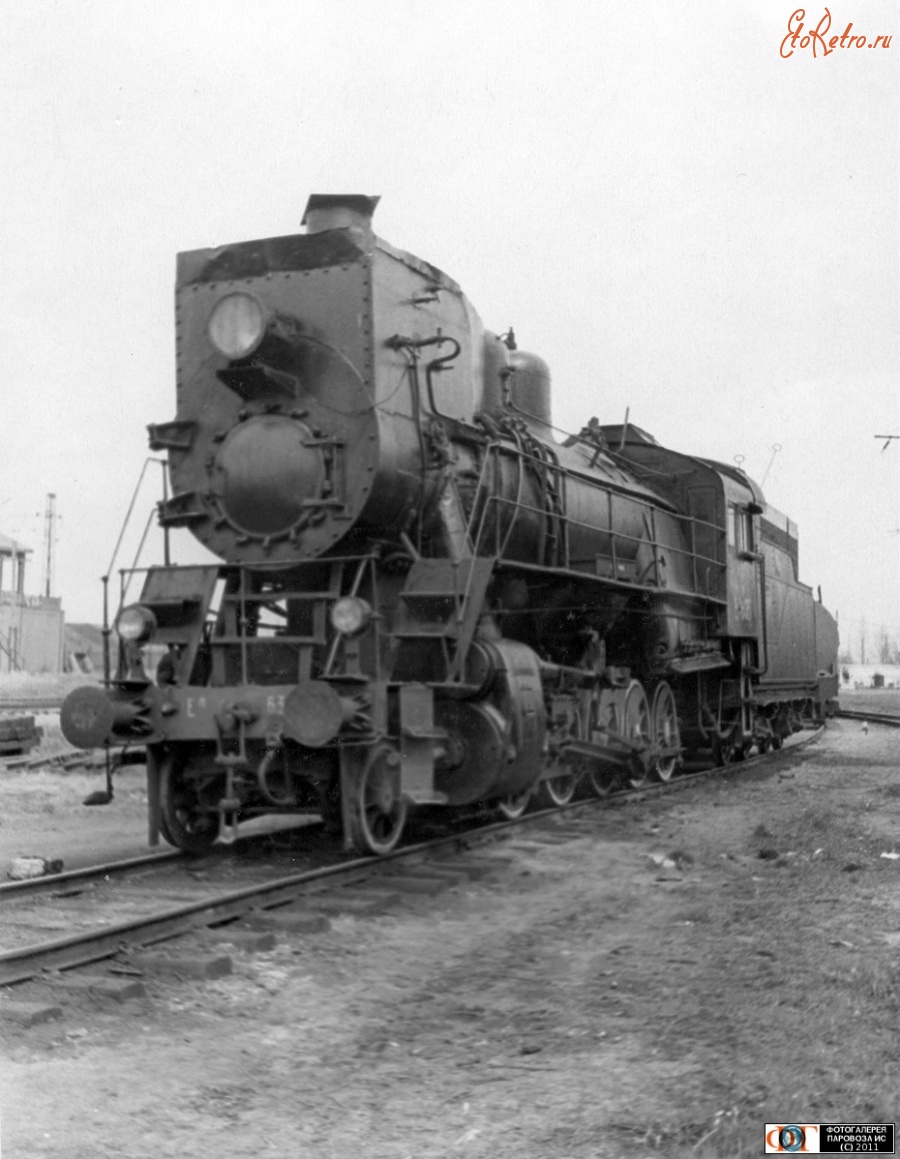 Железная дорога (поезда, паровозы, локомотивы, вагоны) - Паровоз Ел-635 на Испытательном кольце ЦНИИ МПС. 1953г.