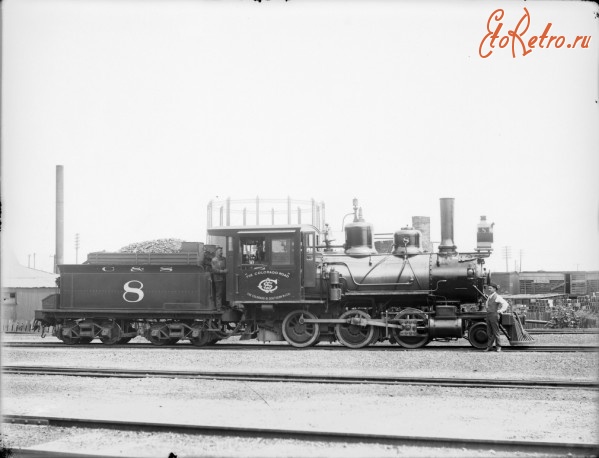 Железная дорога (поезда, паровозы, локомотивы, вагоны) - Американский паровоз №8 типа 1-3-0.