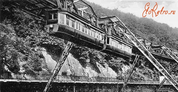 Железная дорога (поезда, паровозы, локомотивы, вагоны) - Подвесная железная дорога в г.Вупперталь,Германия.