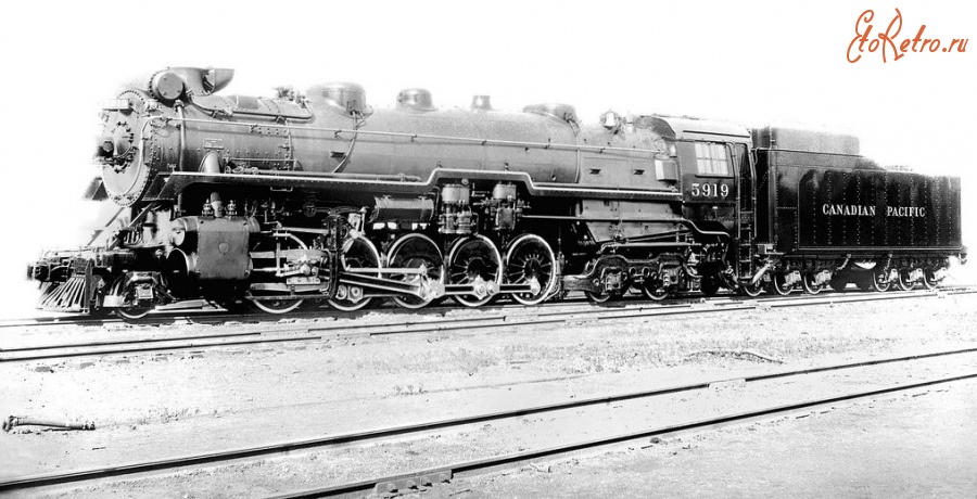 Железная дорога (поезда, паровозы, локомотивы, вагоны) - Канадский паровоз Т-1-а Selkirk  №5919 типа 1-5-2