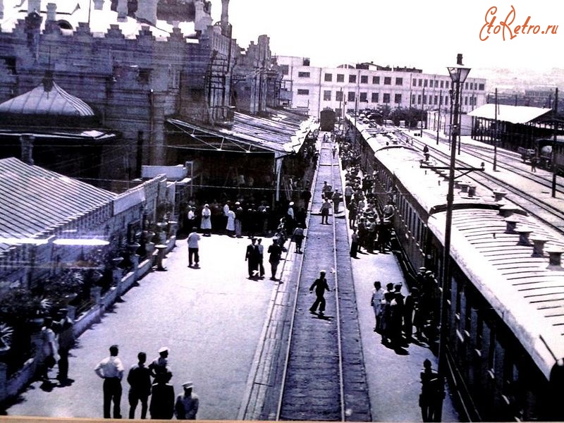 Железная дорога (поезда, паровозы, локомотивы, вагоны) - Железнодорожный вокзал Баку
