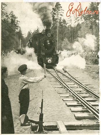 Железная дорога (поезда, паровозы, локомотивы, вагоны) - Паровоз Гр-322 с поездом на Рижской ДЖД