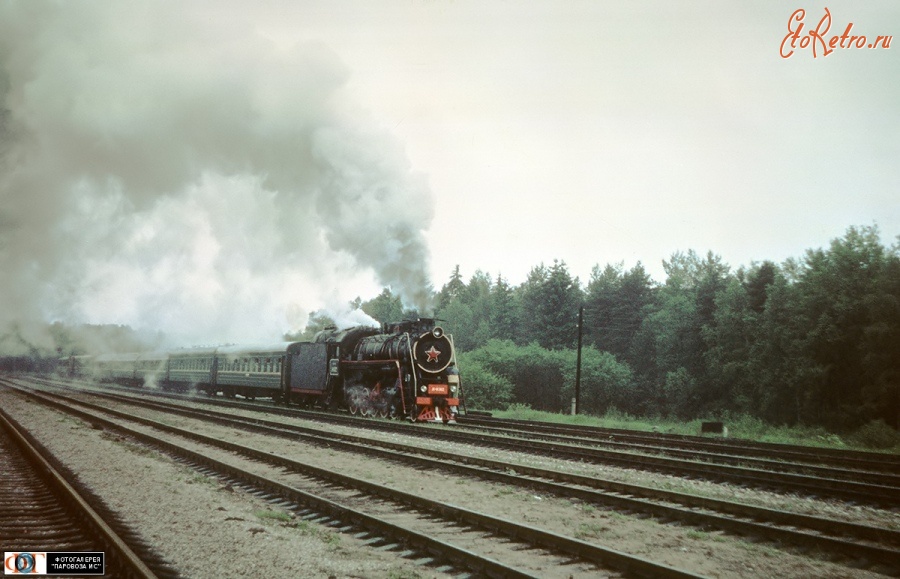 Железная дорога (поезда, паровозы, локомотивы, вагоны) - Паровоз Л-0312 с туристическим  поездом на ст.Иерики,Латвия