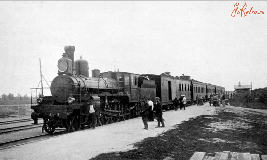 Железная дорога (поезда, паровозы, локомотивы, вагоны) - Пассажирский поезд на станции Транссиба