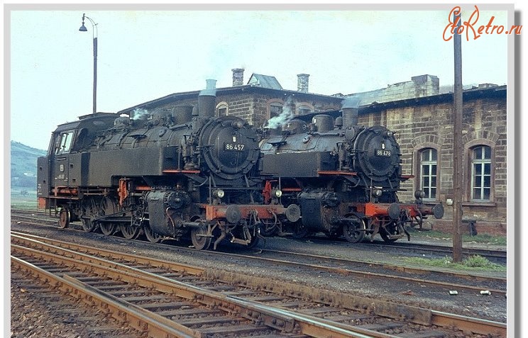 Железная дорога (поезда, паровозы, локомотивы, вагоны) - Немецкие танк-паровозы BR86 457 и BR86 479