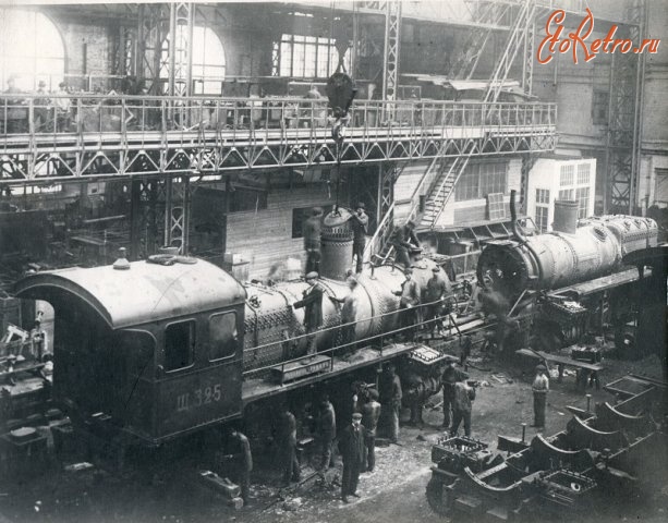 Железная дорога (поезда, паровозы, локомотивы, вагоны) - Паровозная мастерская Путиловского завода