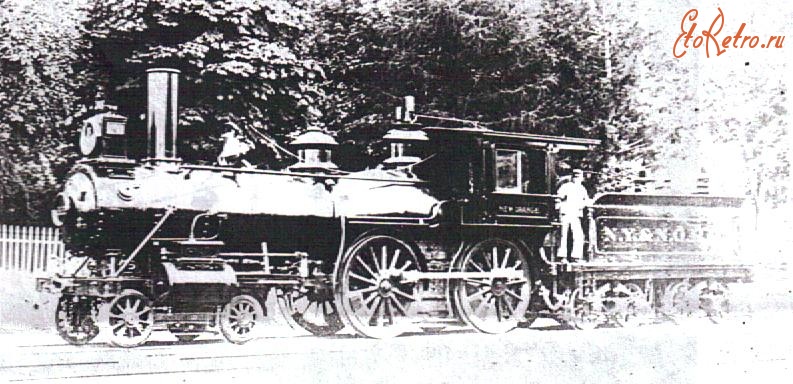 Железная дорога (поезда, паровозы, локомотивы, вагоны) - Паровоз №322 типа 2-2-0 постройки 1869г.