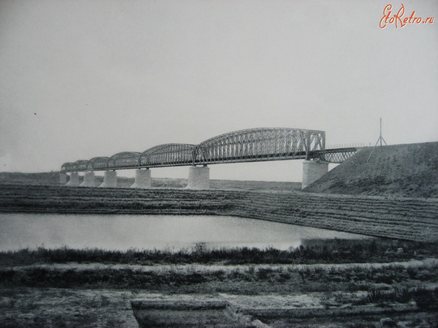 Железная дорога (поезда, паровозы, локомотивы, вагоны) - Железнодорожный мост через реку Иртыш