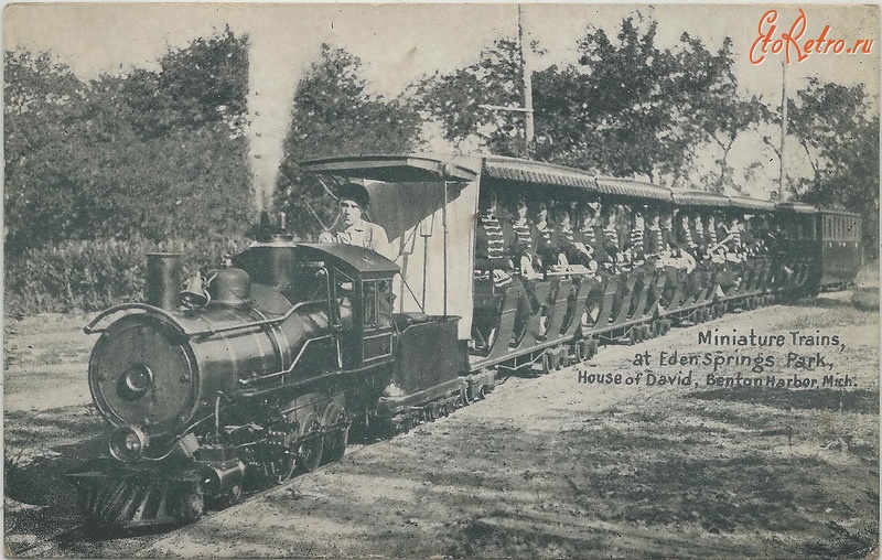 Железная дорога (поезда, паровозы, локомотивы, вагоны) - Парковая железная дорога в городе Бентон  Харбор