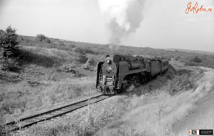 Железная дорога (поезда, паровозы, локомотивы, вагоны) - Паровоз П36-0071 близ ст.Минеральные Воды