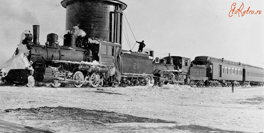Железная дорога (поезда, паровозы, локомотивы, вагоны) - Паровозы №20 и 23 с поездом