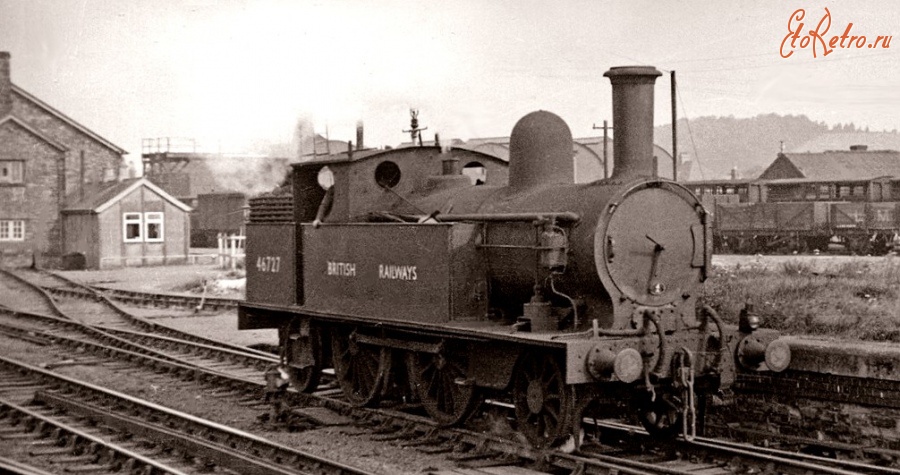 Железная дорога (поезда, паровозы, локомотивы, вагоны) - Маневровый танк-паровоз №46727 типа 1-2-1 Лондон и Северо-Западная ж.д.