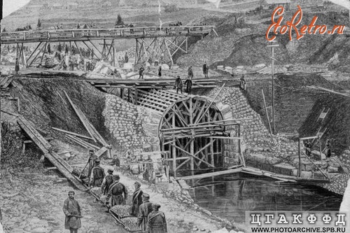 Железная дорога (поезда, паровозы, локомотивы, вагоны) - Строительство Веребьинской насыпи и водопропускной трубы на Николаевской ж.д.