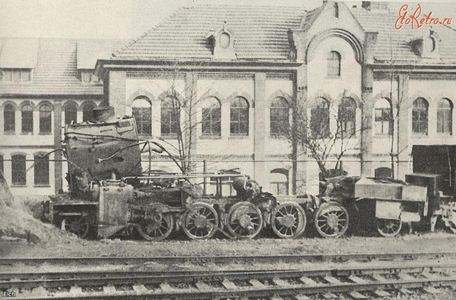 Железная дорога (поезда, паровозы, локомотивы, вагоны) - Паровоз BR95 6679 после взрыва котла
