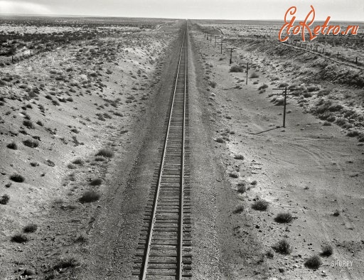 Железная дорога (поезда, паровозы, локомотивы, вагоны) - Железная дорога через пустыню