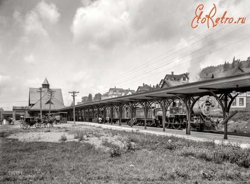 Железная дорога (поезда, паровозы, локомотивы, вагоны) - Поезд Делавэр и Хадсон ж.д.на ст.Саранак