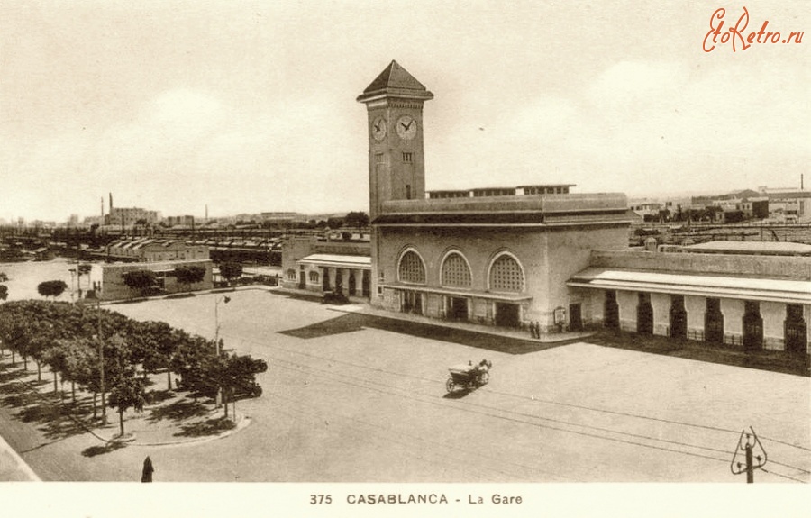 Железная дорога (поезда, паровозы, локомотивы, вагоны) - Вокзал в Касабланке
