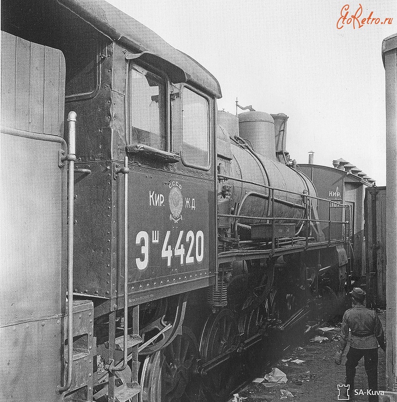 Железная дорога (поезда, паровозы, локомотивы, вагоны) - Паровоз Эш-4420 на ст.Питкяранта