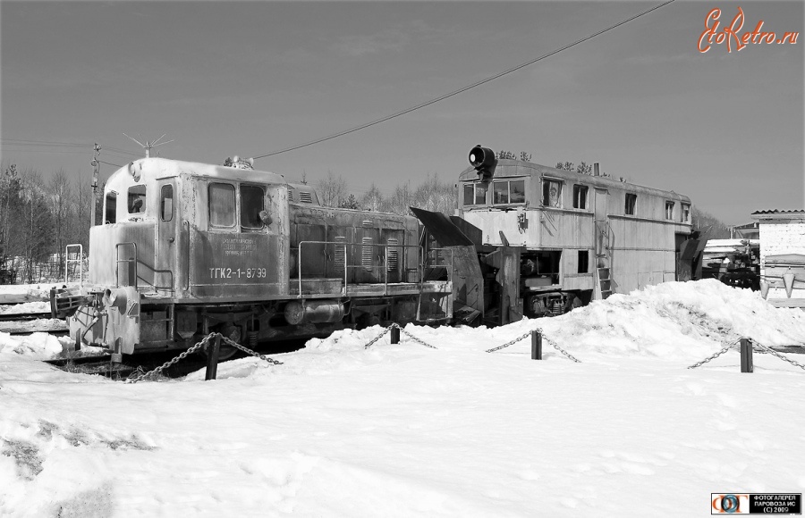 Железная дорога (поезда, паровозы, локомотивы, вагоны) - Тепловоз ТГК2-1-8799 и снегоочиститель СДПМ на ст.Солигалич