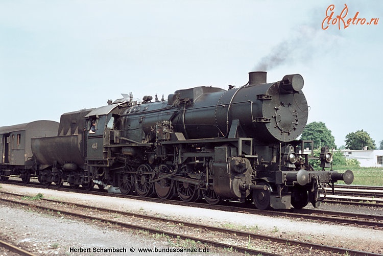 Железная дорога (поезда, паровозы, локомотивы, вагоны) - Паровоз 52 7443 типа 1-5-0