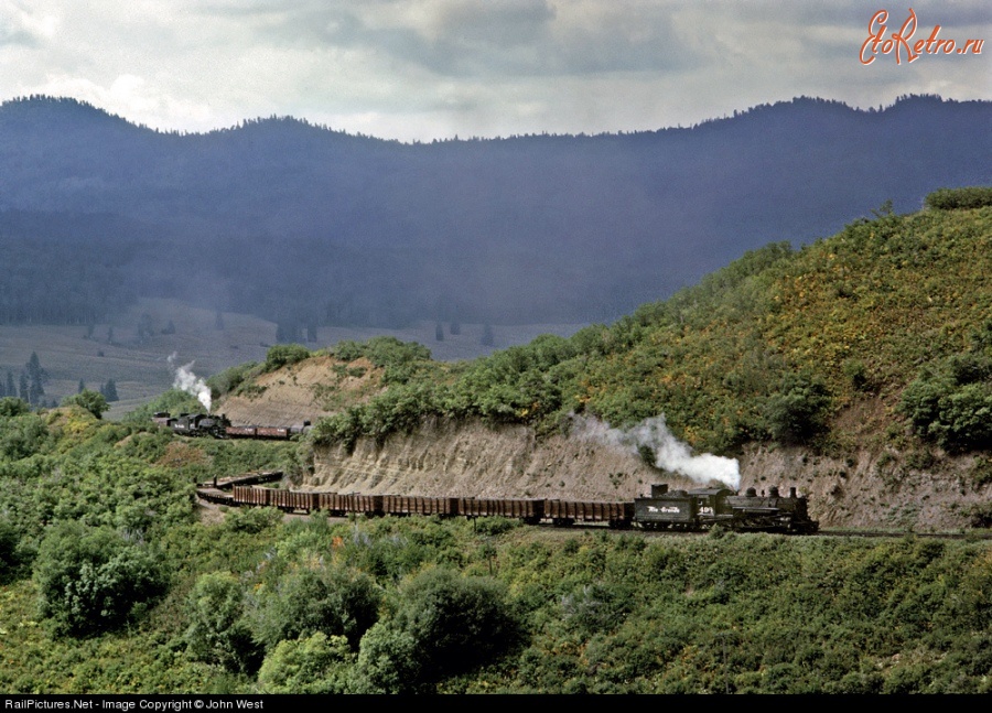 Железная дорога (поезда, паровозы, локомотивы, вагоны) - Поезд  Денвер и Рио-Гранде Западной  узкоколейной ж.д.