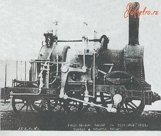 Железная дорога (поезда, паровозы, локомотивы, вагоны) - Первый паровоз в Шотландии