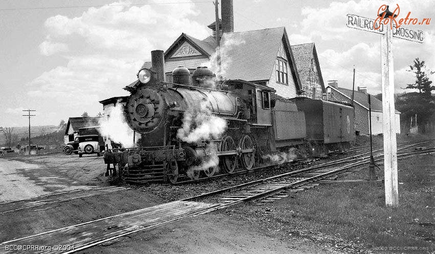 Железная дорога (поезда, паровозы, локомотивы, вагоны) - Паровоз №19 типа 2-3-0 BLM RR на маслозаводе г.Тернер,штат Массачусетс