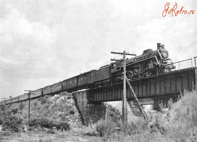 Железная дорога (поезда, паровозы, локомотивы, вагоны) - Паровоз ИС с поездом